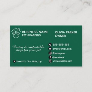 Elegant Minimalist Pet Boarding Customizable Business Card