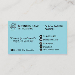 Elegant Minimalist Pet Boarding Customizable Business Card