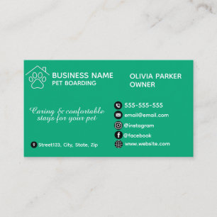 Elegant Minimalist Pet Boarding Customizable  Business Card