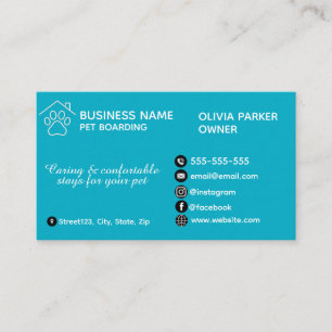 Elegant Minimalist Pet Boarding Customizable Business Card