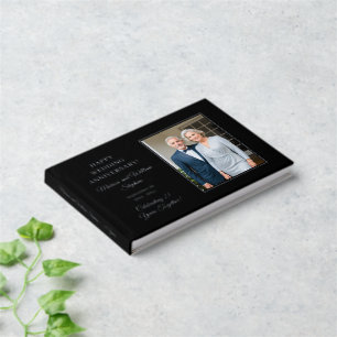 Elegant Minimalist Photo 25th Wedding Anniversary Guest Book