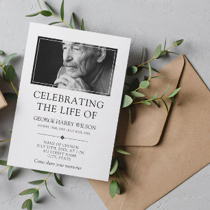 Elegant Minimalist - Photo - Celebration of Life Invitation