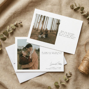Elegant Minimalist Photo Handwritten script Invitation