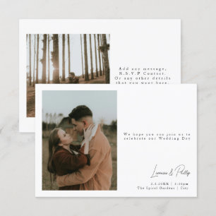 Elegant Minimalist Photo Handwritten script  Invitation