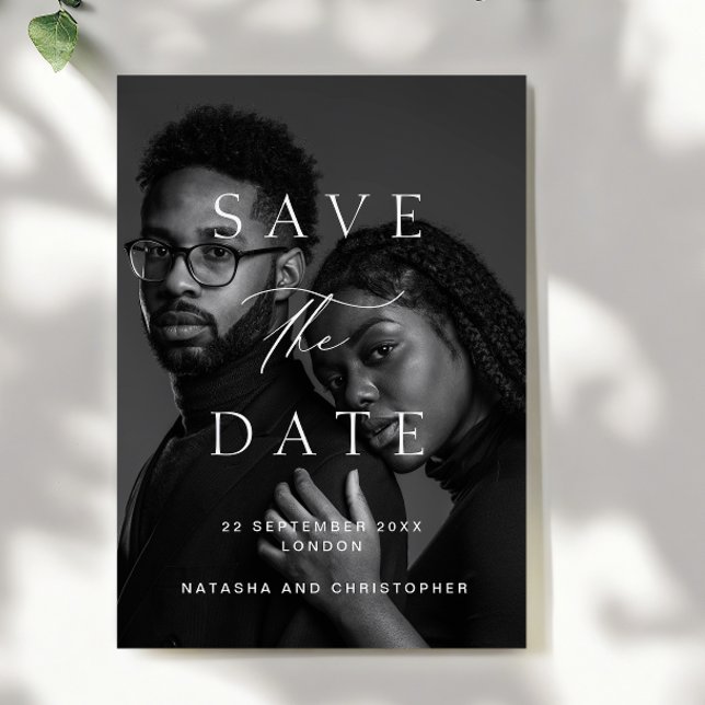 Elegant Minimalist Photo Overlay Wedding Save The Date (Creator Uploaded)