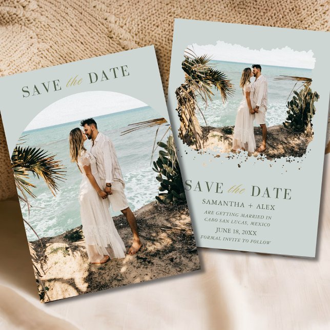 Elegant Minimalist Photo Save the Date (Elegant Minimalist Simple Photo Modern Save the Date)
