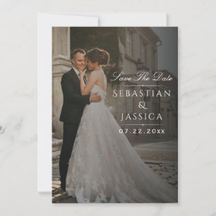 Elegant Minimalist Photo Save The Date Invitation