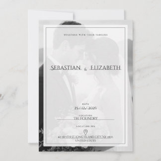 Elegant Minimalist Photo Wedding Invitation