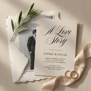 Elegant Minimalist Photo Wedding Invitation