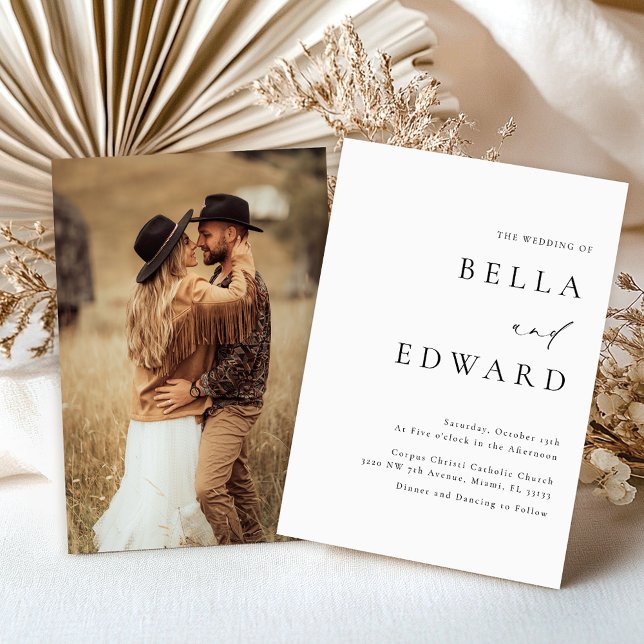 Elegant Minimalist Photo Wedding Invitation (Creator Uploaded)