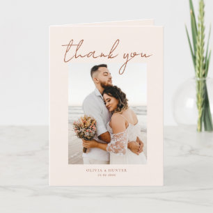 Elegant Minimalist Photo Wedding Thank You Cards