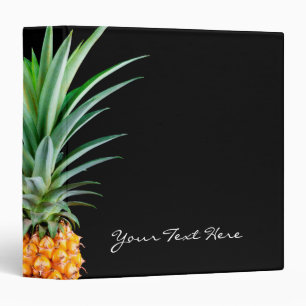 elegant minimalist pineapple   black background binder
