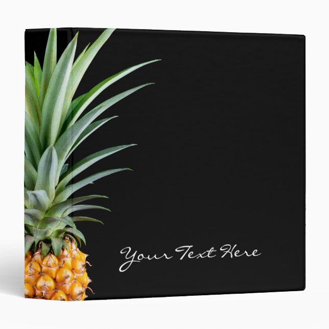 elegant minimalist pineapple | black background binder (Front/Spine)