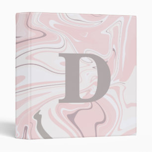 Elegant minimalist pink and white marble look binder