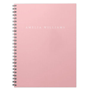 Elegant Minimalist Pink Monogram Notebook