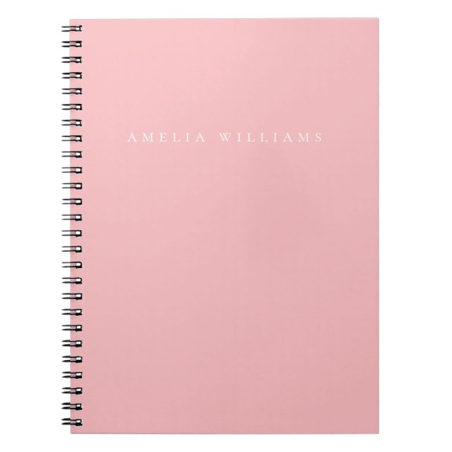 Elegant Minimalist Pink Monogram Notebook (Front)