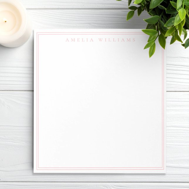 Elegant Minimalist Pink Two Border Notepad (Creator Uploaded)