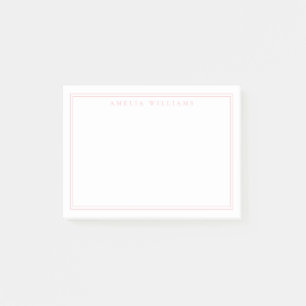 Elegant Minimalist Pink Two Border Post-it Notes