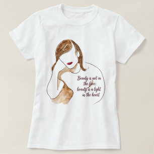 Elegant Minimalist Portrait with Quote T-Shirt