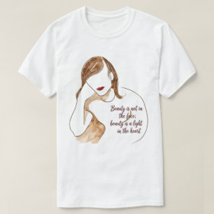 Elegant Minimalist Portrait with Quote T-Shirt