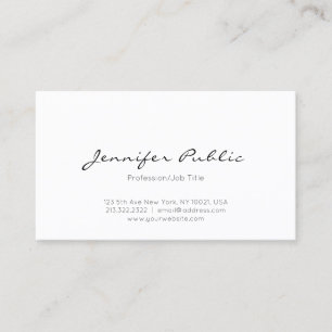 Elegant Minimalist Professional Modern Clean Plain Business Card