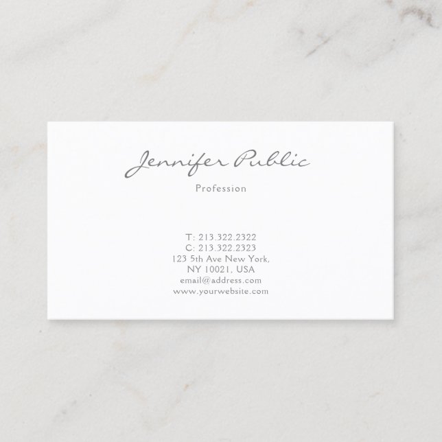 Elegant Minimalist Professional Modern Simple Business Card (Front)