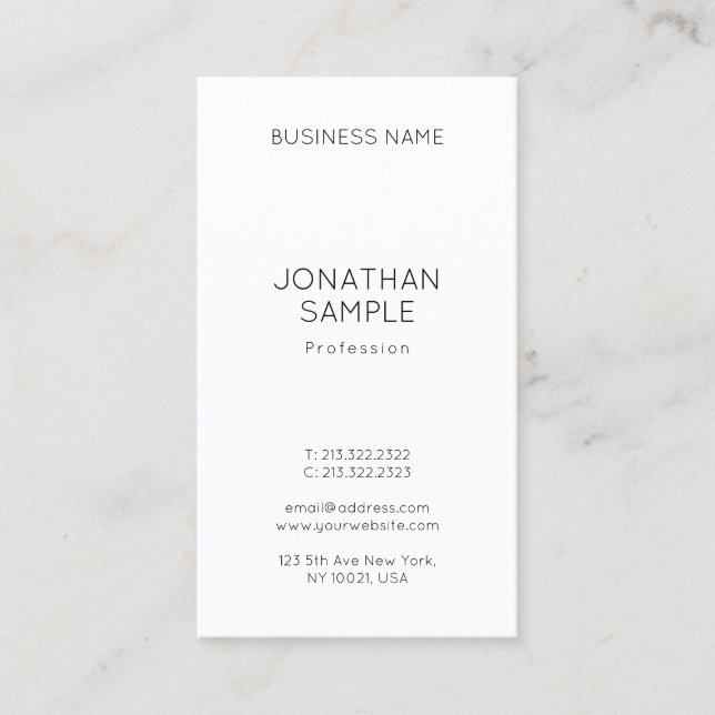 Elegant Minimalist Professional Modern Template Business Card (Front)