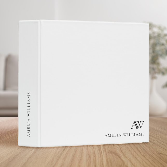 Elegant Minimalist Professional Monogram Binder (Creator Uploaded)