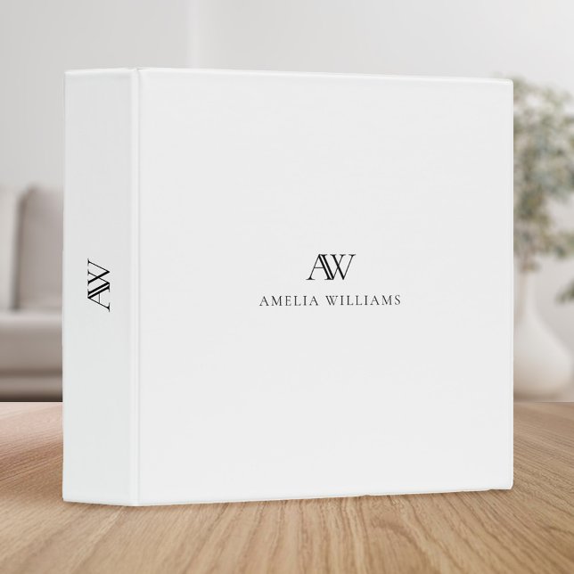 Elegant Minimalist Professional Monogram Binder (Creator Uploaded)