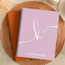 Elegant Minimalist Purple Script Monogram Bullet
