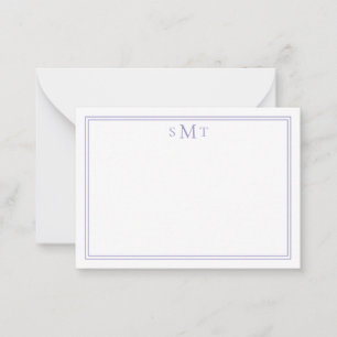 Elegant Minimalist Purple Three Letter Monogram Card