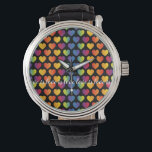 Elegant Minimalist Rainbow Heart Design Watch<br><div class="desc">Elegant Minimalist Rainbow Heart Design for Everyone</div>