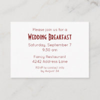 Elegant Minimalist Red Wedding Event Invitation