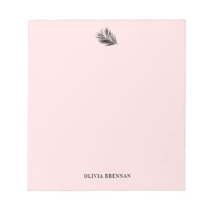 Elegant Minimalist Refined palm Leaf Blush Design Notepad