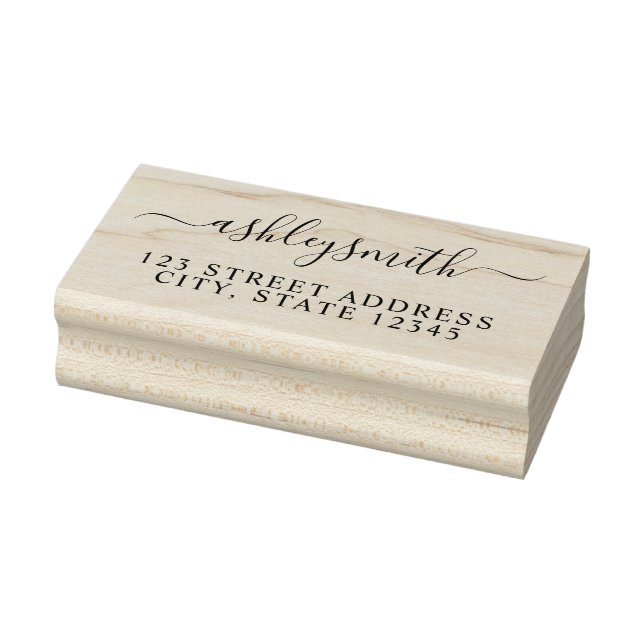 Elegant Minimalist Return Address Rubber Stamp (Stamp)