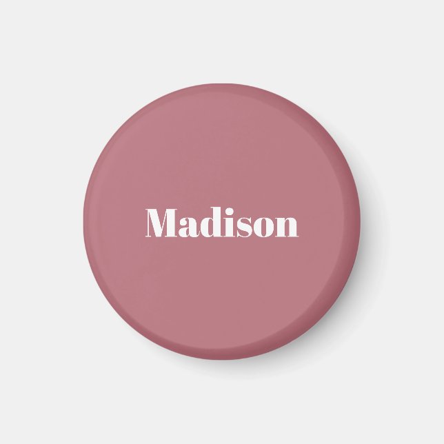 Elegant Minimalist Rose Gold White Name Magnet (Front)