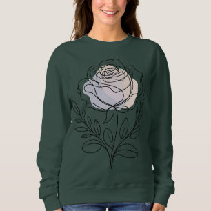 Elegant Minimalist Rose Line Art Women's Sweatshir Sweatshirt