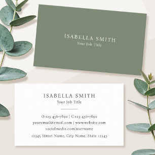 Elegant Minimalist Sage Green Sophisticated Business Card