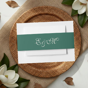 Elegant Minimalist Sage Green Wedding Belly Band Invitation Belly Band
