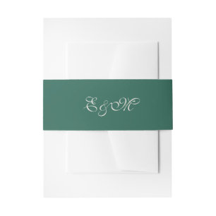 Elegant Minimalist Sage Green Wedding Belly Band Invitation Belly Band