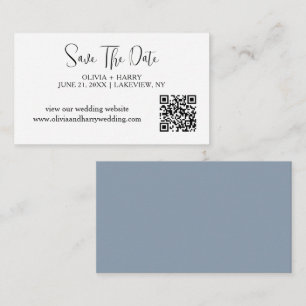 Elegant Minimalist Save The Date Card QR Code