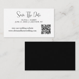 Elegant Minimalist Save The Date Card QR Code
