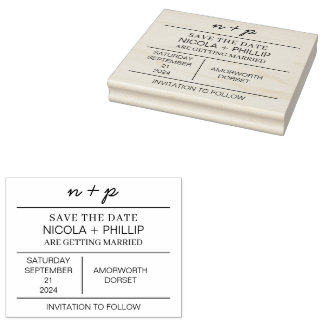 Elegant Minimalist Save The Date Wedding Stamps 