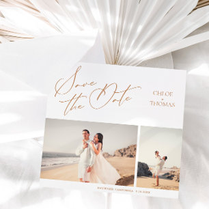 Elegant Minimalist Script 2 Photo Save The Date