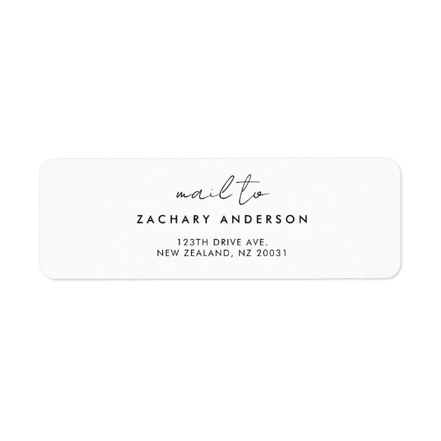Elegant Minimalist Script Address Label (Front)