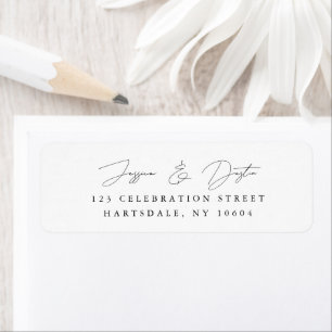 Elegant Minimalist Script Black Return Address