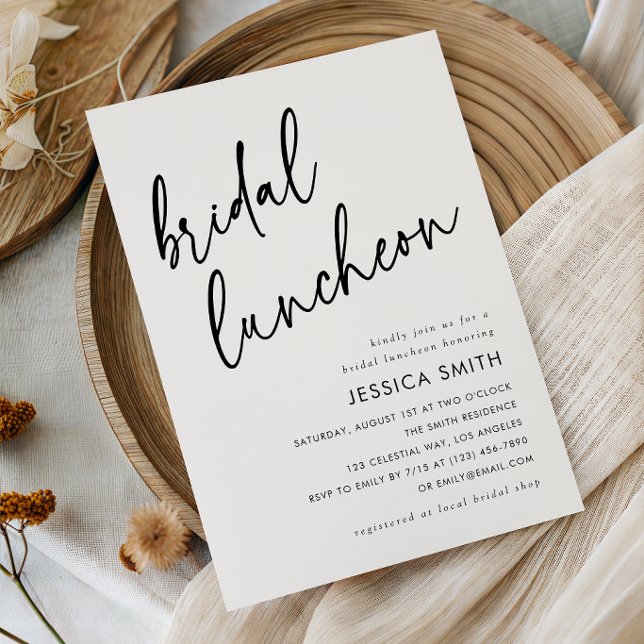 Elegant Minimalist Script Bridal Luncheon Invitation (Creator Uploaded)