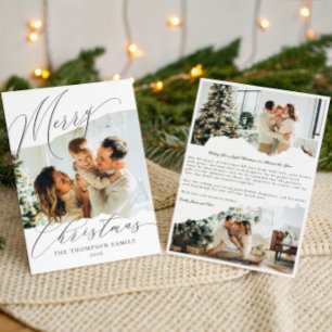 Elegant Minimalist Script Family Photo Christmas Holiday Card