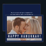 Elegant Minimalist Script Happy Hanukkah Photo  Holiday Card<br><div class="desc">Elegant Minimalist Script Happy Hanukkah Photo Holiday Card.</div>