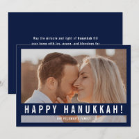 Elegant Minimalist Script Happy Hanukkah Photo 